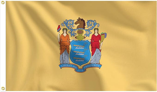 Bradford New Jersey Flag 3x5 ft Outdoor, Heavy Duty Double Sided New Jersey State NJ Flags, 3 Layers Vivid Color American Newjersey State Flag for Decoration