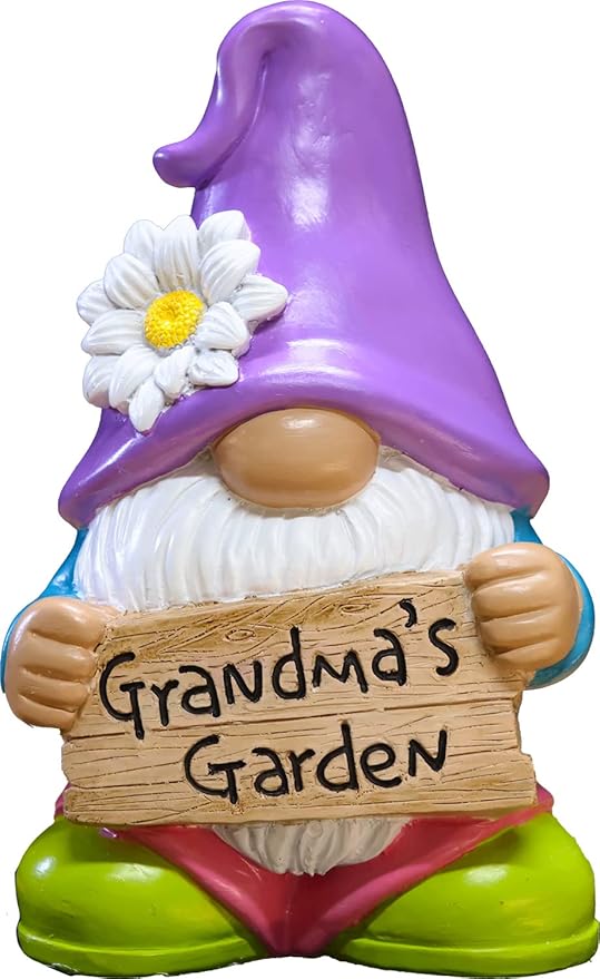 Spoontiques - Decorative Garden Statue - Colorful Home Décor for Indoor or Outdoor Use - Patio Decoration - Garden Accessory - Grandma's Garden Gnome