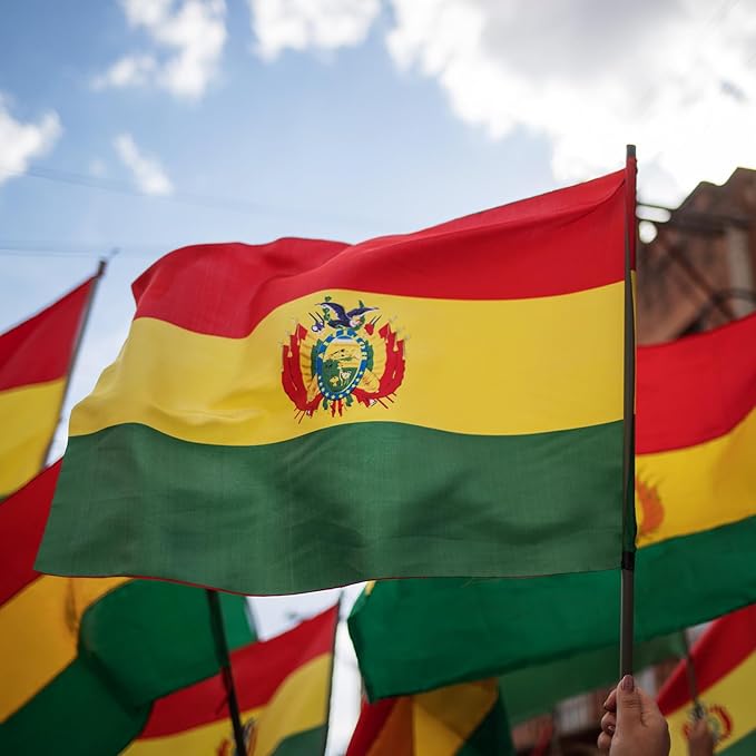 Bolivia Bolivian Flag 3x5 ft Outdoor, Double Sided 3 Ply Heavy Duty Bolivia National Country Flag, 100% Quality Polyester Bolivian Banner with Brass Grommets 4 Rows Stitches