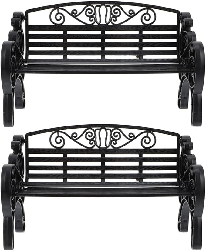 NUOBESTY 2Pcs Dollhouse Miniature Bench Mini Park Chair Mini Park Benches Fairy Garden Decoration Dollhouses Furniture Accessories