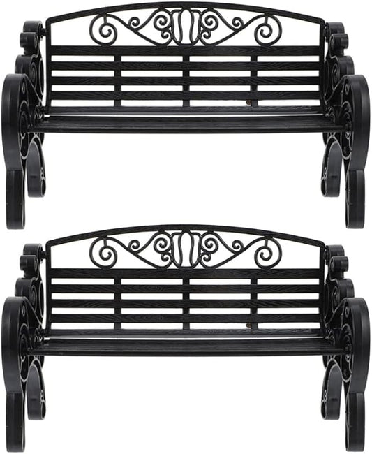 NUOBESTY 2Pcs Dollhouse Miniature Bench Mini Park Chair Mini Park Benches Fairy Garden Decoration Dollhouses Furniture Accessories