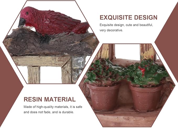 VOSAREA 4PCS Fairy Garden Windows and Door Set - Miniature Resin Gnome House Accessories for Outdoor Decor - for Trees Yards and Micro Landscapes