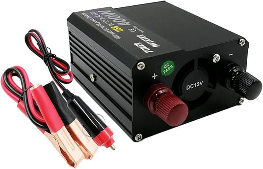 300W Continous Output Power Inverter DC12V to 110V AC Converter 400W Surge with 2 USB Ports and 2 AC Outlets for Road Trip, Camping, RV, Truck, Car, Pickup Truck