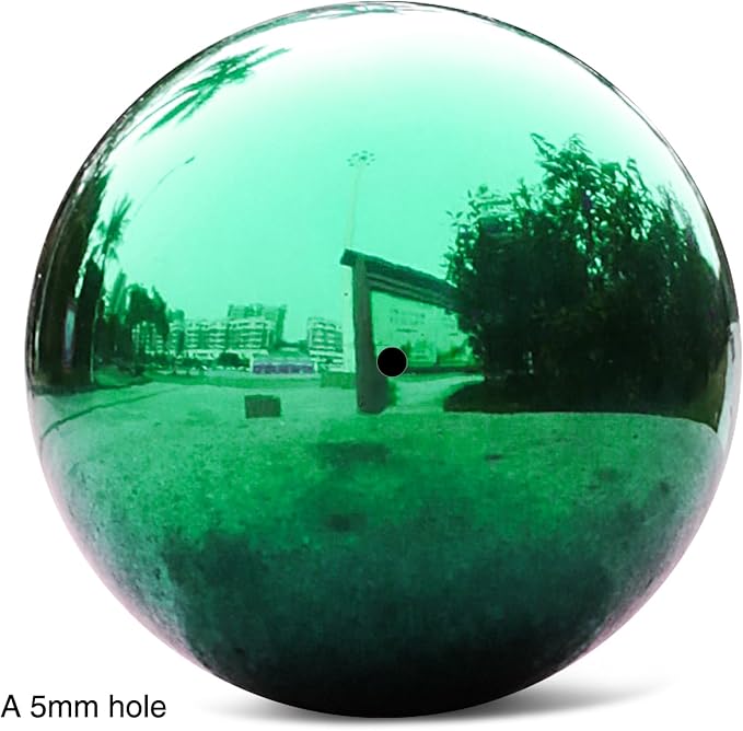 Stainless Steel Gazing Ball,12inch Green Gazing Globe