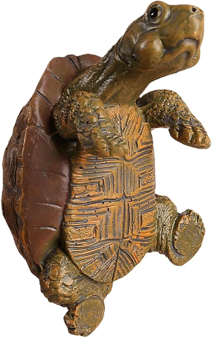 Banax Turtle Flower Pot Hanger, Resin Turtle Figurine, Cute Animal Hanging Resin Turtles Decor, Flower Pot Gift, Can Be Used As Garden Decoration Plant Decoration（Light Brown）
