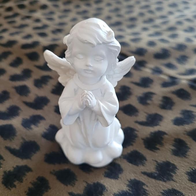 Praying Cherub Angel, Resin Garden Memorial Statue Figurine, 3.54" H x 1.97" W