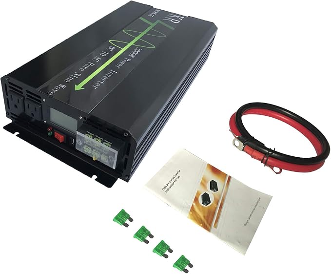 3000W Pure Sine Wave Power Inverter Peak 6000W 48V DC to 110V 120V AC 60HZ for Car RV Use or Home Solar System with LCD Display