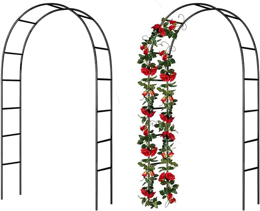 7.9 Ft H x 4.6 Ft W 2 Pack Metal Pergola Arbor,Assemble Freely 3 Sizes,for Various Climbing Plant Wedding Garden Arch