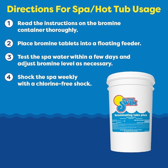In The Swim Bromine Plus and Chlorine-Free Shock Bundle: Includes 25 Pound Bucket of Bromine Plus and 24 x 1 Pound Bags Chlorine-Free Shock - Effective Low Odor Alternative