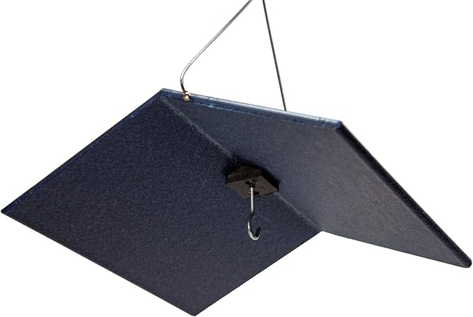 JCs Wildlife Poly Weather Cover - Rain Guard - Hang Bird Feeder or House Underneath for Protection from Rain or Snow - Easy to Clean and Use (Large, Blue)