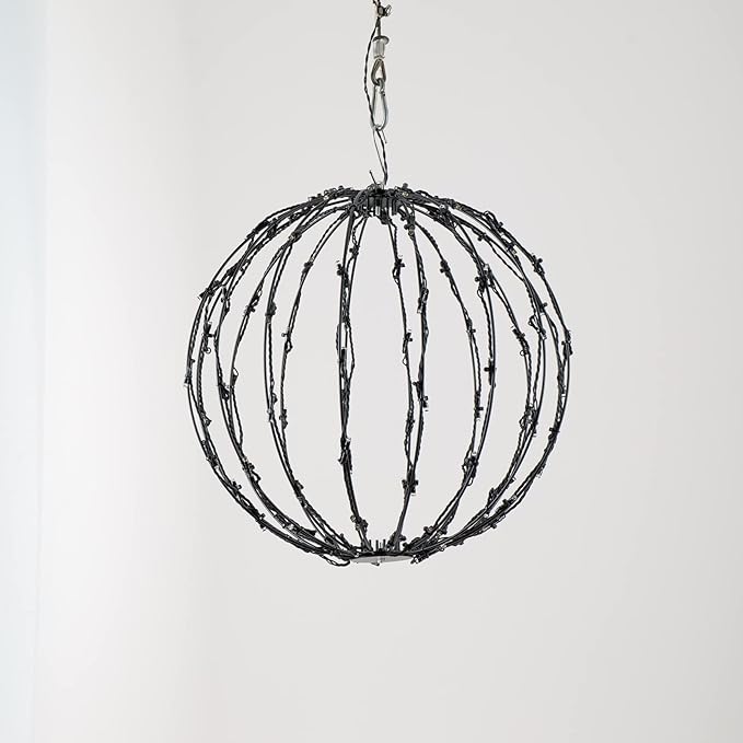 LED Light Balls Metal Hanging Tree Sphere Globe Light for Patio Holiday Festival Garden Decor (12 Inch 3 Pack)