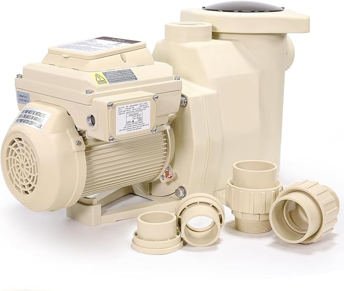 XtremepowerUS 3.0HP High-Flo Pool Pump Variable Speed In-Ground Pool, 1.5” & 2” Adapters Fitting Energy Star Certified -230V
