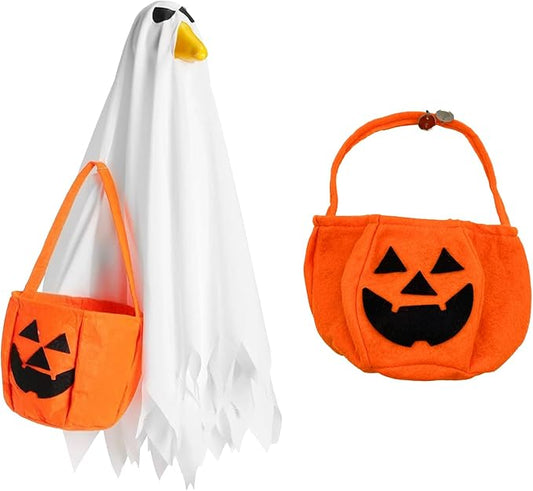 Porch Goose Outfits for 23" Plastic Porch Goose Halloween Pumpkin Outfit Goose Clothes for Cement Goose for Indoor Outdoor Garden Yard Lawn Patio Art Decor(YL)
