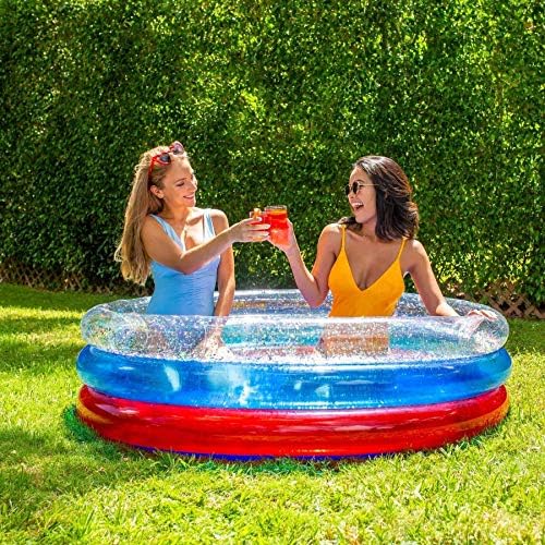 Poolcandy Inflatable Sunning Pools for up to 3 Adults (Stars & Stripes USA Flag with Glitter Inflatable Sunning Pool)