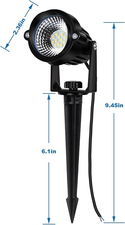 12W Landscape Lights Low Voltage LED Landscape Lighting Spotlight Waterproof Garden Pathway Christmas Decorative Lights Outdoor, 20 Pack with Connector (Cool White 5000K)