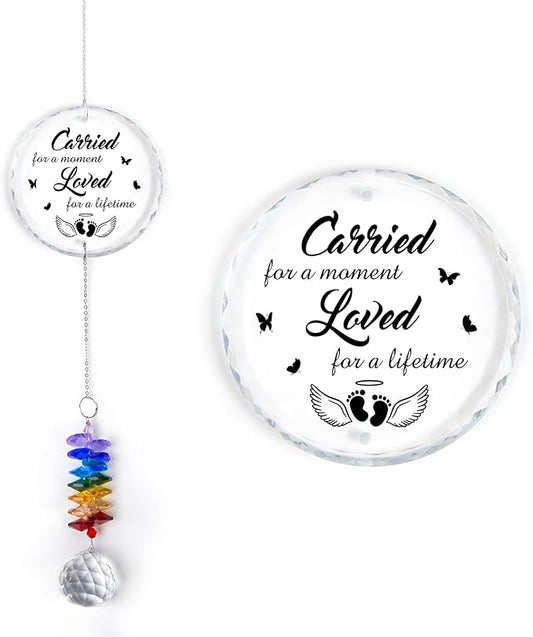 Glass Ornament Suncatcher - Infant Loss Gift - Sympathy Gift for Loss of Loved One - Memorial Ornaments - Heaven Keepsake - Daily Remembrance - Grieving Gifts for Mom, Sisters, Friends