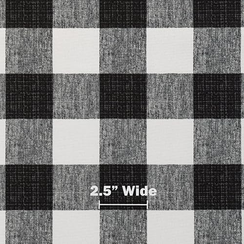 RSH DECOR Deep Seating Cushion with Pillow Back | 23.5” x 25” Seat | Water and Fade-Resistant Spun Fabric | Outdoor Chair Cushion Set for Patio Furniture | Black Buffalo Plaid