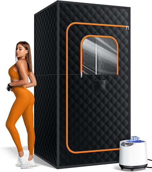 Sauna Box, Portable Sauna for Home, Personal Portable Steam Sauna Tent with 1200W 3L Steamer Heater, 15 Levels, Remote Control, Foldable Chair, Cozy Big Size 36 * 36 * 71 inches