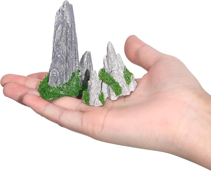 BESPORTBLE 8Pcs Mini Zen Garden Decor - Resin Fake Rock Ornaments for Terrarium, Japanese Bonsai, Fairy Landscape & Tabletop Displays - Small Snake Habitat, Fall Micro Plants, Office Desk Accessories