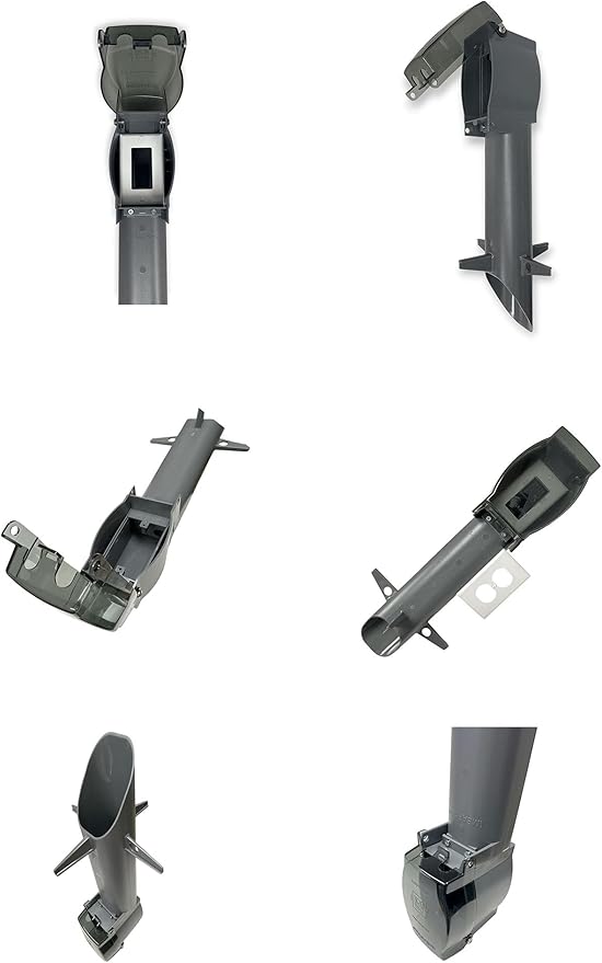 iMBAPrice 19.5" Silver Grey Outdoor Power Post Enclosure 2-Pack, Weatherproof Outlet Stake with Cover, Built-in Stabilizers, Easy Underground Wiring for Garden & Landscape Lighting