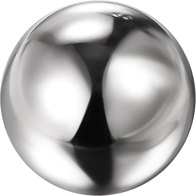 uxcell Gazing Ball 8 Inch 200mm Reflective Sphere Polished Hollow Ball, Stainless Steel Gazing Globe Mirror Ball for Home Outdoor Decoration, Silver Tone