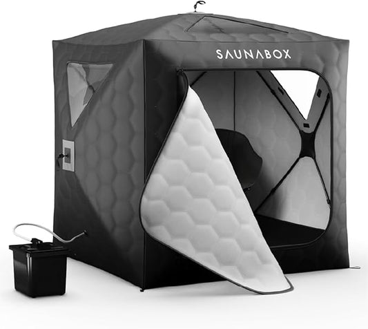 SAUNABOX XL 2 Person Steam Sauna Tent | Portable Home Sauna Box for Indoor & Outdoor Use | Bluetooth SmartSteam Control | Compact, Quick-Setup & Hygienic for Detox, Relaxation & Recovery