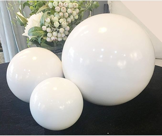 35cm/14inch Diameter Gazing Globe Mirror Ball,White Stainless Steel Polished Reflective Smooth Garden Sphere,Colorful and Shiny Addition to Any Garden or Home