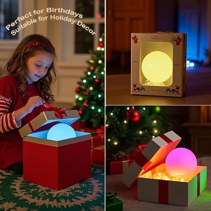8-in Solar Glowing Globe Light, 16 Colors Changing Solar Garden Ball Lamp, Auto-On/Off Glow Orb Light W/Remote, Waterproof Landscape Lighting Globe W/Ground Stake for Yard Patio Lawn Outside Decor