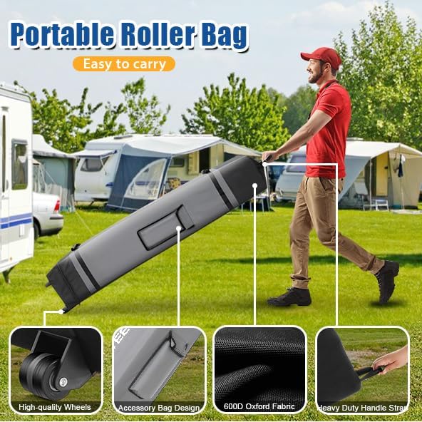 HOTEEL 10x30 Pop up Canopy Tent for Parties, Heavy Duty Easy Setup Tent Without Sidewalls, Outdoor Commercial Instant Gazebo for Wedding Event, with Portable Bag, Khaki(Hexagonal Frame)
