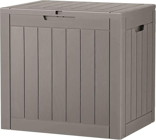 Outdoor Storage Box, 31 Gallon Deck Box, Large Resin Storage Cabinet for Gardening Tools, Patio Pillow, Lockable, Waterproof and UV Resistant
