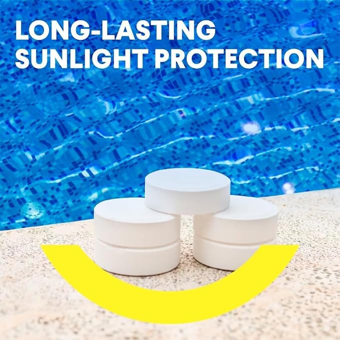 PROFELIZ 3 Inch Pool Chlorine Tablets, Slow-Dissolving Spa Sanitizer Eliminate Bacteria Algae Stabilized Chlorine for Swimming Pools Hot Tubs Spa Treatment (20lbs)