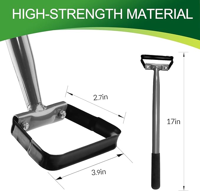 Walensee Hula Hoe Garden Tool, Weed Hoe,Stirrup Hoe with 14 Inch Scuffle Loop, Sharp Durable Metal Hand Grass Scraper,Rake for Indoor & Greenhouse,Gift,U Shaped Soil Cultivator,Mini,Grey