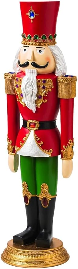 Evergreen 4.5 Foot Tall Nutcracker Christmas Decor Indoor Outdoor Garden Statue | Traditional Regal Figure Soldier | Holiday Life Size | Outdoor Safe