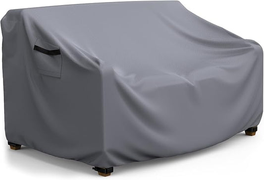 Patio Sofa Cover Waterproof - Heavy Duty 3-Seater Outdoor Couch Cover, Patio Furniture Covers with Air Vent and Handles, 90" L ×42" D×32" H, Gray
