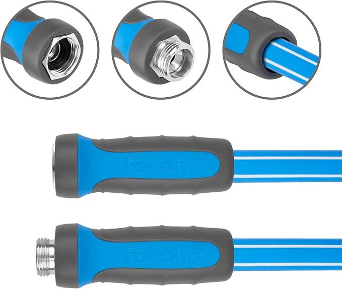 Fevone Garden Hose 35 ft., Lightweight Hybrid Water Hose, Flexible and Durable, Leak-Free Connections