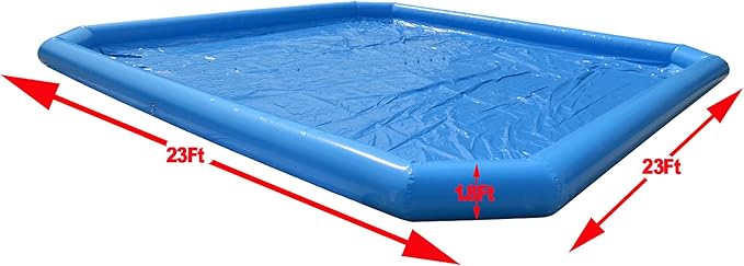 23x23x1.8ft Commercial Large Inflatable Pool Blow Up Swim Pools Swimming Lounge Pools with One Blower for Commercial Outdoor Summer