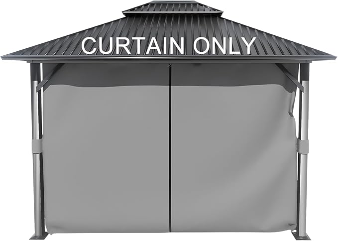 BPS 10' x 12' Gazebo Curtain Privacy 4-Panel Sidewall Outdoor Replacement Shade (Only Curtain)