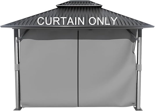 BPS 10' x 12' Gazebo Curtain Privacy 4-Panel Sidewall Outdoor Replacement Shade (Only Curtain)