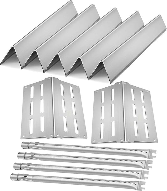 Grill Replacement Parts for Weber Genesis 300 Series E-310 E-320 E-330 S310 S320 S-330 EP310 EP320,2pack Heat Deflectors 65505 & 4pck Burner Tube 62752 & 5pack Flavorizer Bars 7620 7621