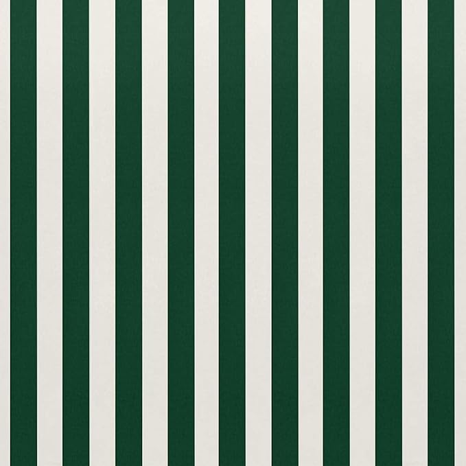 RSH DECOR Deep Seating Cushion with Pillow Back | 23.5” x 25” x 5" Seat | Water and Fade-Resistant Spun Fabric | Made in USA | Outdoor Chair Cushion Set for Patio (Hunter Green & White Stripe)
