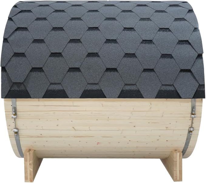 ZONEMEL Outdoor Barrel Steam Sauna, Canadian Pine Wood Sauna Room for 6 Person with 6KW ETL Certified TOULE Heater, Rocks, 8mm Tempered Glass, Waterproof System