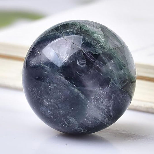 4-5CM/1.58-1.97inch Natural Fluorite Crystal Ball Hand Polished Fluorite Sphere Decorative Sphere Healing Crystals Ball Healing Stone Crafts Home Decor Ornament Gifts(40-50mm, Fluorite)