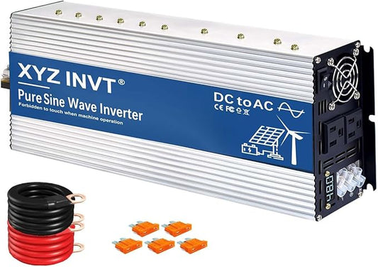 2500W Pure Sine Wave Inverter 48V to 120V AC, 5000W Peak Power, Power Converter for Solar System, Off-Grid Home, RV, Truck & Camping