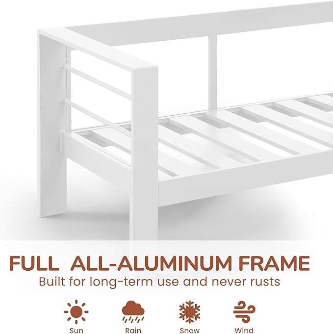 Solaste Aluminum Patio Furniture Set with Fire Pit Table, 5 Piece Metal Outdoor Furniture with Water-Resistant Cushions, Modern Patio Conversation Set for Balcony, Front Porch, and Backyard