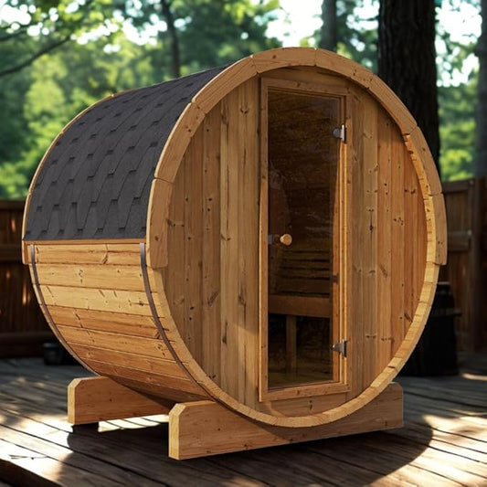 Sauna Barrel, Ergo-Series Backyard Sauna Barrel (Sauna Heater & Sauna Stones Included) (Model E6)