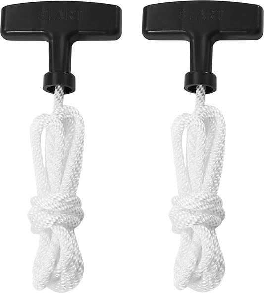 2-Pack Lawn Mower Pull Cord, 1.6m 6mm Recoil Starter Rope with Handles Fit for Honda Predator Champion Generac Small Engine Generator Trimmer Chain Saw Pressure Washer Snow Blower