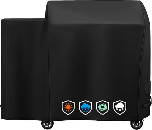 Heavy-Duty 600D Grill Cover fit for Recteq Deck Boss 590 & RT-590 Wood Pellet Grill, Waterproof, UV and Fade Resistant