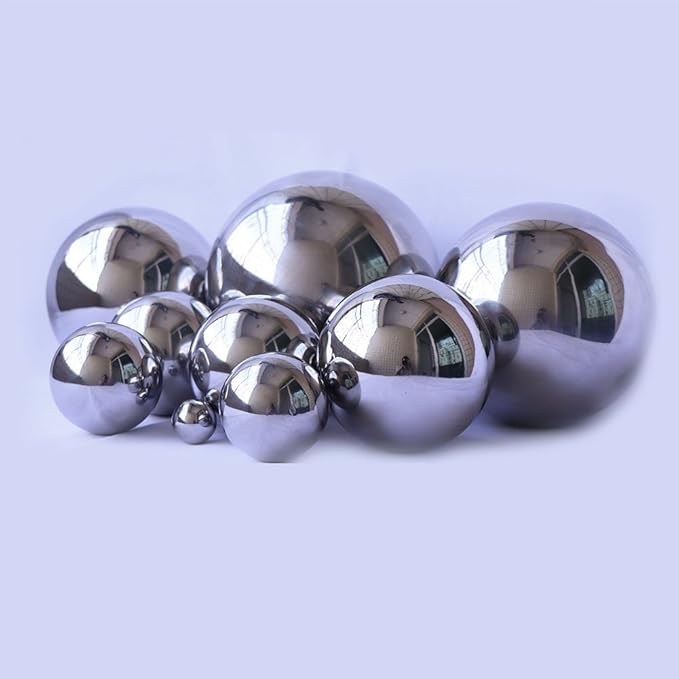 Durable Stainless Steel Gazing Balls Hollow Mirror Globe Floating Reflective Ball Polished Shiny Sphere for Home Garden Pond Outdoor Swimming Pool Decoration (8 Inch)