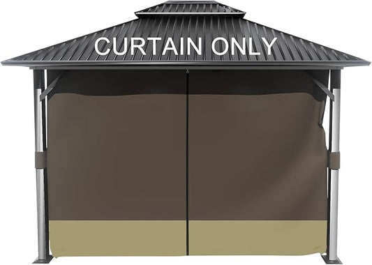 BPS 10' x 10' Gazebo Curtain Privacy 4-Panel Sidewall Outdoor Replacement Shade (Only Curtain)