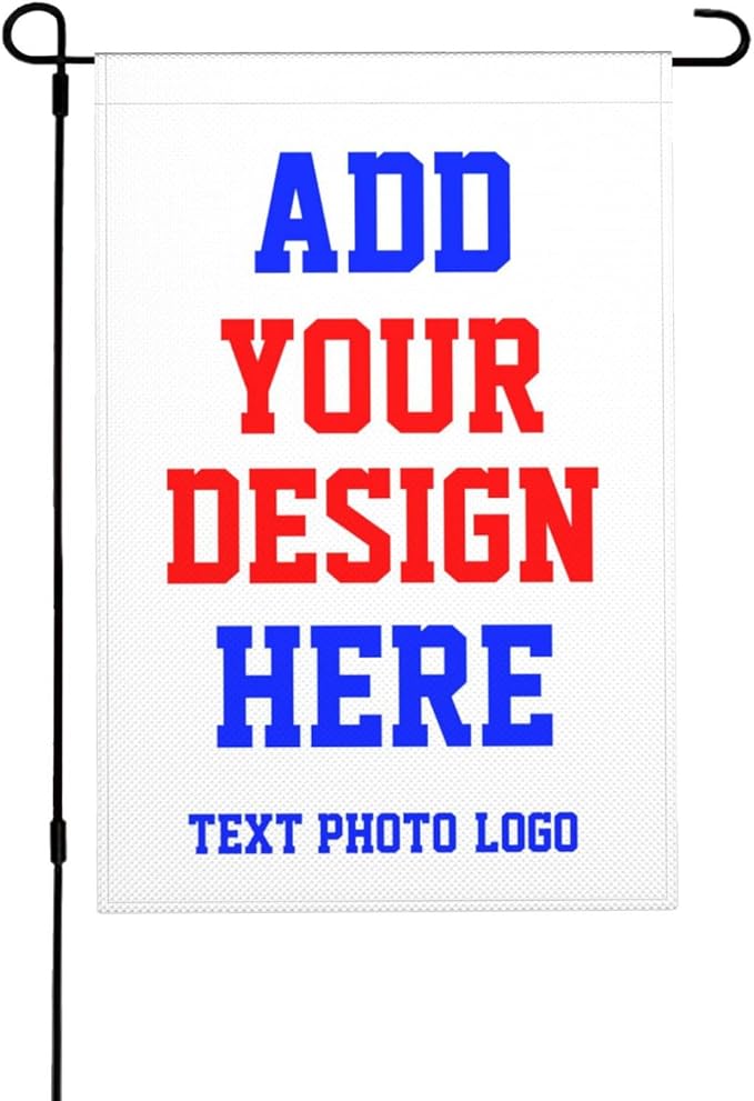 Custom Garden Flag Double Sides Personalized Garden Flags 28x40 Inch Customized Picture Logo Text Yard Flag Banner Signs for Outside Lawn Patio Garden Home Decorating Birthday Christmas Gift
